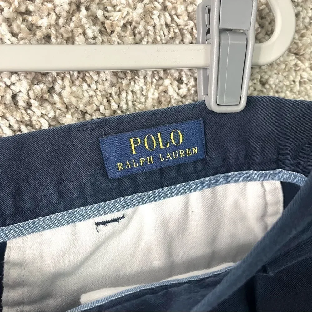 POLO by Ralph Lauren Shorts Men’s 40 Navy Blue Classic‎ Fit Pleated Front 9”